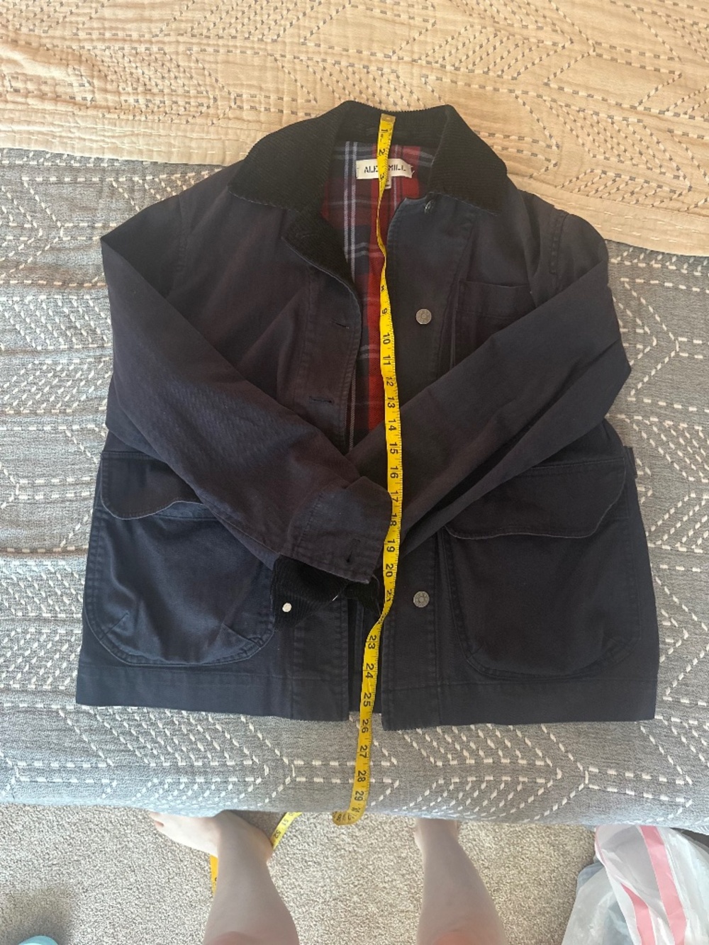 Alex Mill Navy Mel Herringbone Jacket XS - Picture 2 of 4
